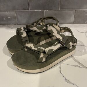 Teva Olive and Beige Sandals